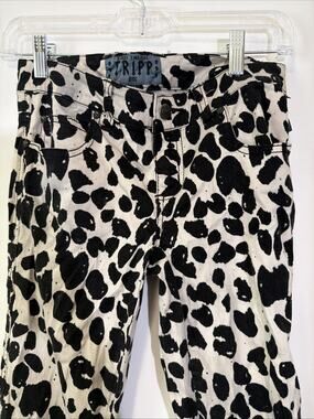 Womens Tripp Nyc Black And White Cow Print Skinny Jeans Sz 3 Goth Punk Hot Topic